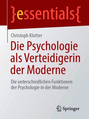 cover image of Die Psychologie als Verteidigerin der Moderne